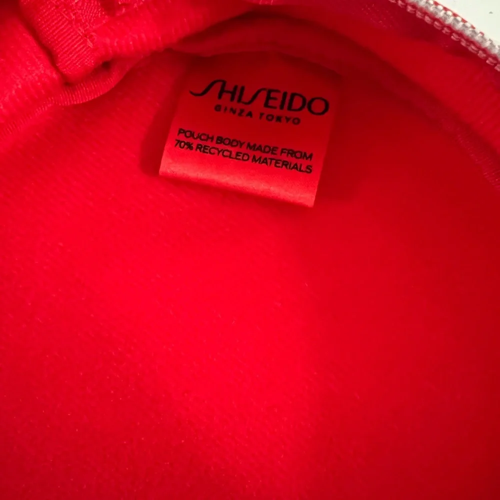 Shiseido Bold Red Cosmetic Pouch NWOT - Picture 3 of 6